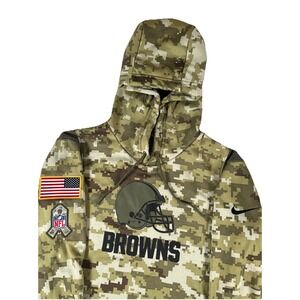 Nike Dri Fit Cleveland Browns Salute to Service Digital Camo Hoodie Men's Sz Med